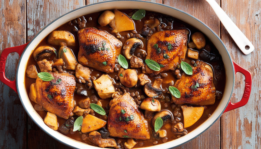 Braised Chicken Thighs with Mushrooms Recipe