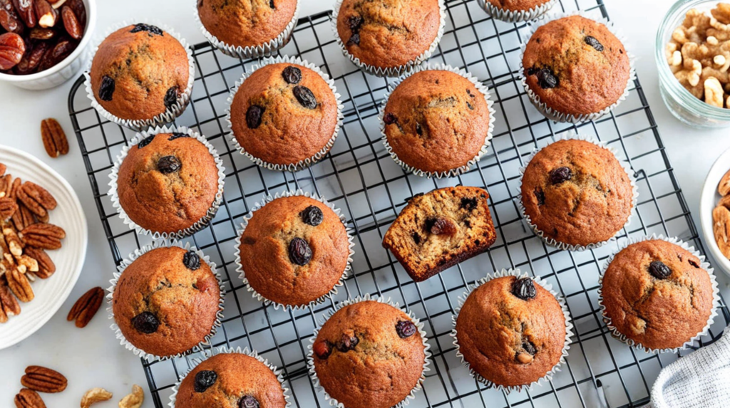 Recette De Muffins Aux Raisins Secs, Aux Dattes et Aux Noix