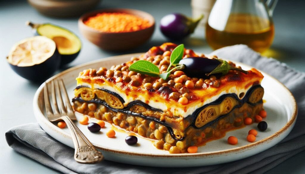 Recette de Lasagnes aux Lentilles et Aubergines