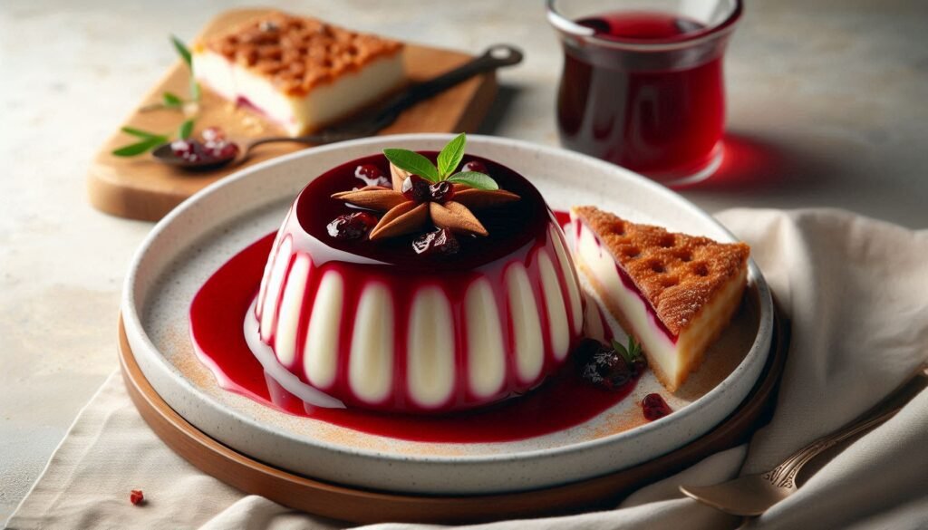 Receita de Panna Cotta Com Cardamomo, Carragenina e Ameixas Secas de Vinho Tinto