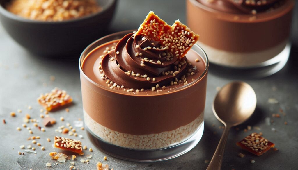 Receta de Mousse de Chocolate Con Crocante de Sésamo