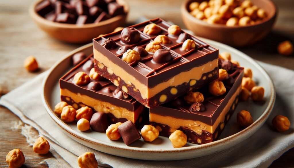 Chocolate, Peanut butter and Chickpea fridge Bars Recipe