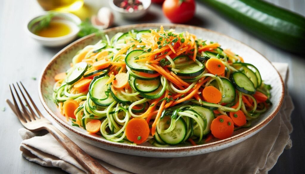 Recette de Salade de Nouilles Aux Courgettes et Aux Carottes