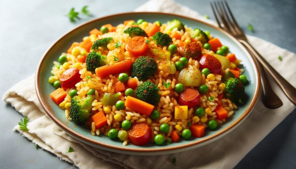 Receita de Arroz Vegetal Com Especiarias Harissa