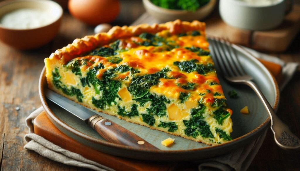 Rezept für Frittata mit Grünkohl und Cheddar