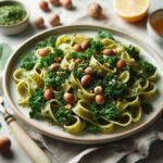 Rezept für Grünkohlpesto und Haselnuss-Pasta