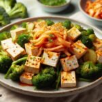 Marinated Tofu with Broccoli and Kimchi Recipe