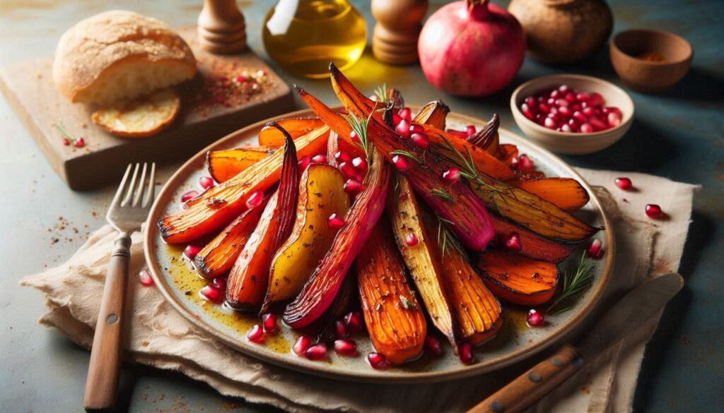 Roasted Roots Vegetables with Pomegranate Molasses Recipe