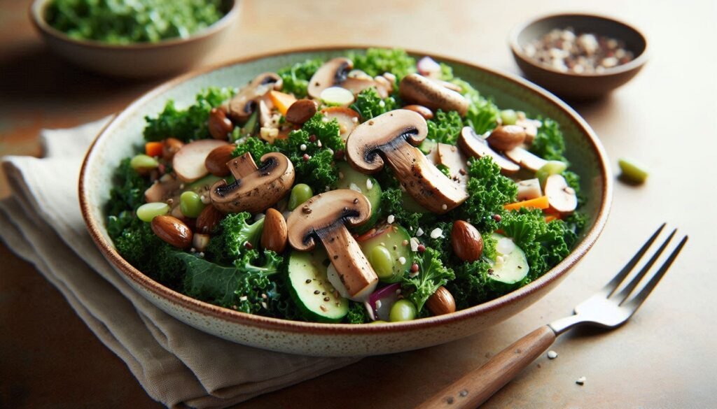 Fresh Kale and Mushroom Salad Recipe