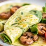 Spinach Crêpes with Mushrooms Recipe