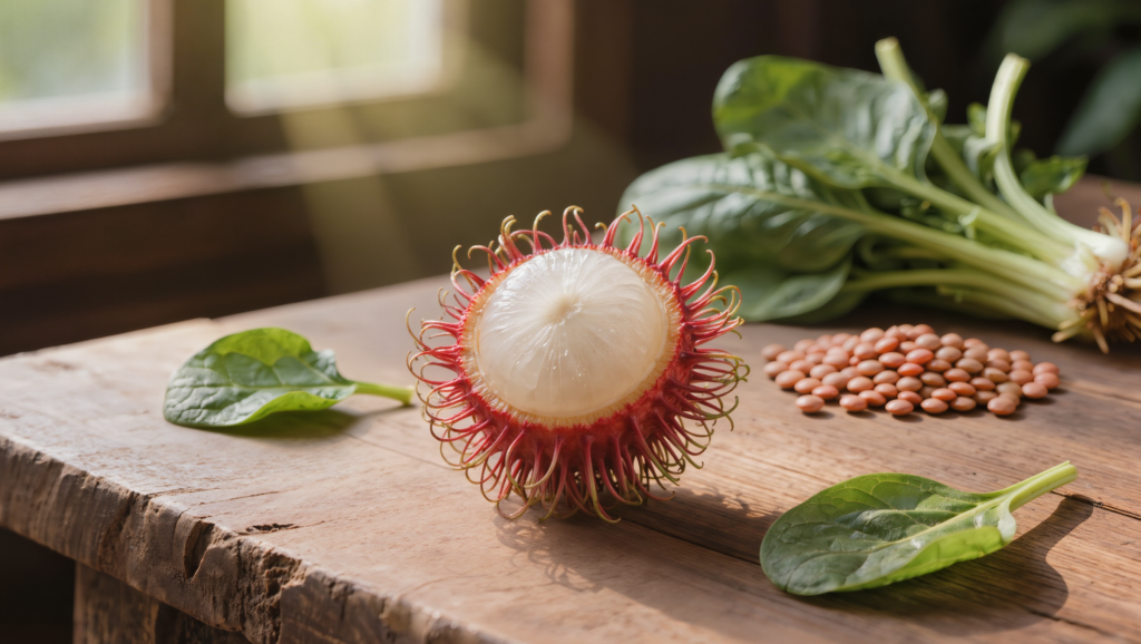 السر الشائك لدم أفضل: كيف يعزز الرامبوتان (ابن عم الليتشي) حديدك بشكل طبيعي