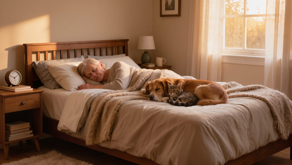 Votre chien ou votre chat contrôle-t-il vos heures de sommeil et d'éveil ? Comment la possession d'un animal de compagnie modifie les rythmes circadiens chez les adultes plus âgés